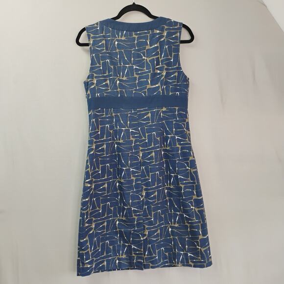 Boden V Neck Sheath Dress Size 8‎ Sleeveless Women’s Abstract Pattern Cotton - Picture 5 of 13